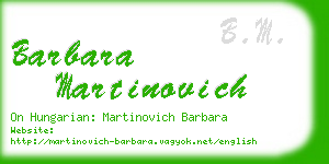 barbara martinovich business card